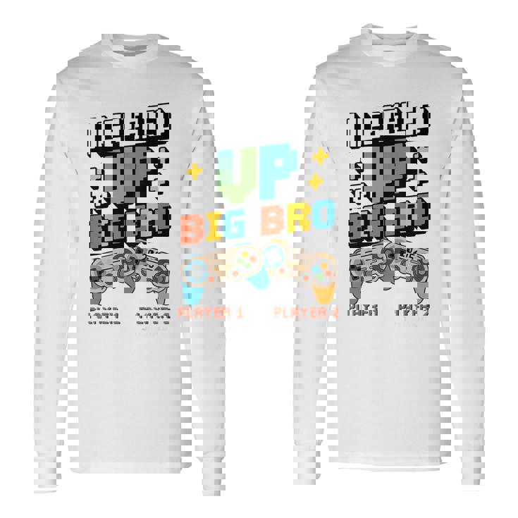 キッズ Leveled Up Big Bro 2025 ビッグブラザー幼児に昇格 長袖Tシャツ ギフトのアイデア