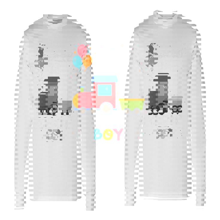 キッズ かっこいいチュー 3歳バースデーボーイ可愛い電車好き 長袖Tシャツ