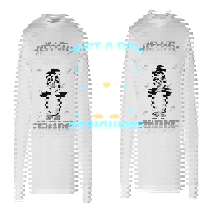 キッズ ペンギンが大好きな少年 キッズボーイズ ペンギン好き 長袖Tシャツ