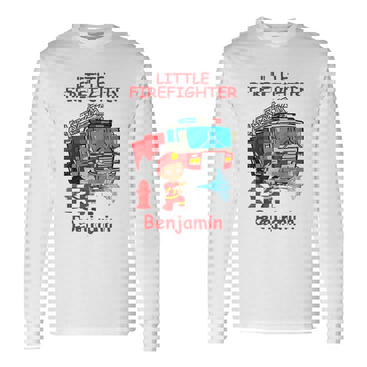 キッズ 消防署の消防車 小さな消防士ベンジャミン 長袖Tシャツ