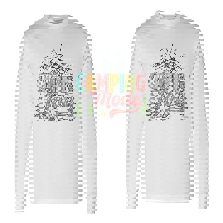 キャンプモード おもしろキャンパー 自然愛好家 スカウト ハローサマー 長袖Tシャツ ギフトのアイデア