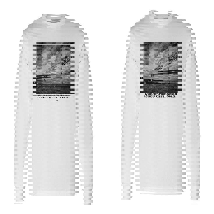 クイーンズベリークロッシング スコットランド 写真 風景 B&W ライト 長袖Tシャツ