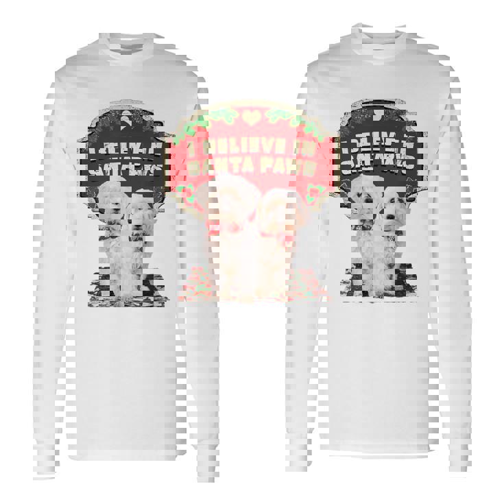 クリスマス デコレーション 犬 マルチーズ 長袖Tシャツ