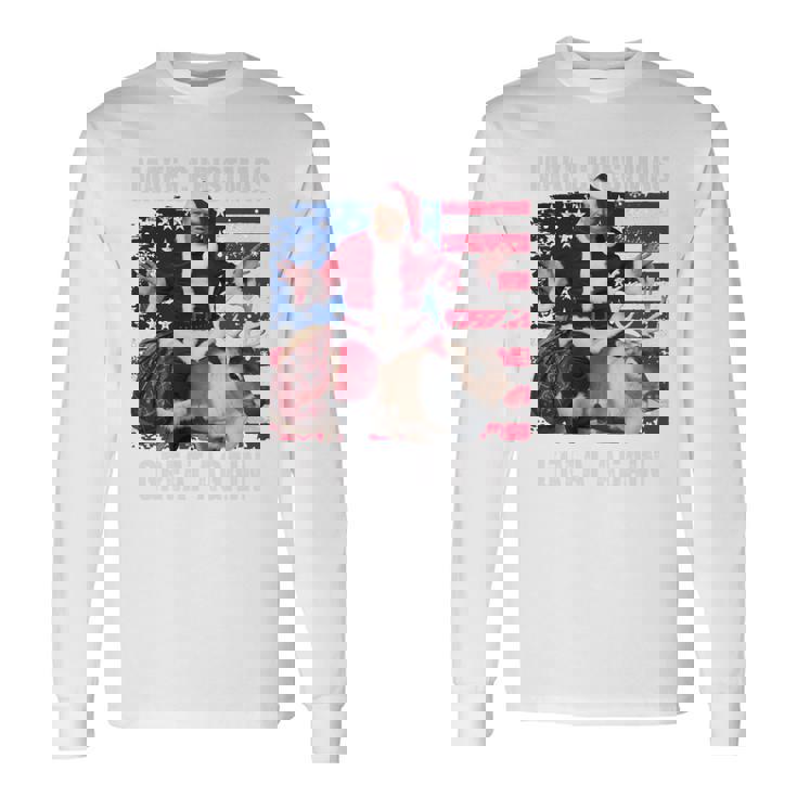 クリスマスを再び素晴らしいものにする トランプパジャマ 醜い 長袖tシャツ 長袖Tシャツ