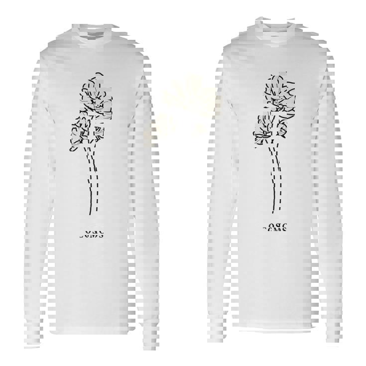 クール コスモス ボタニカル 花 かわいい コスモス 花好き 長袖Tシャツ