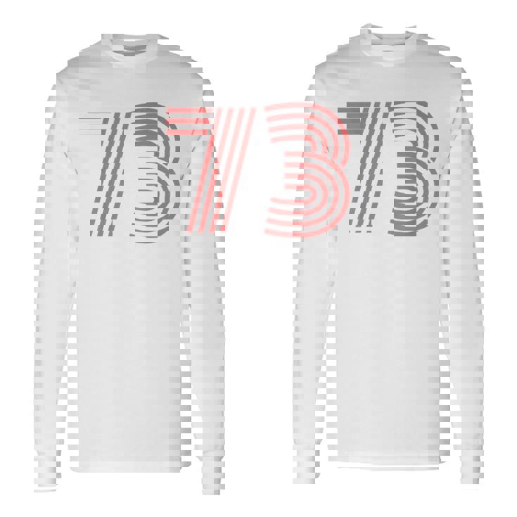 クールレトロライティングジャージ、背番号73 1973 長袖Tシャツ