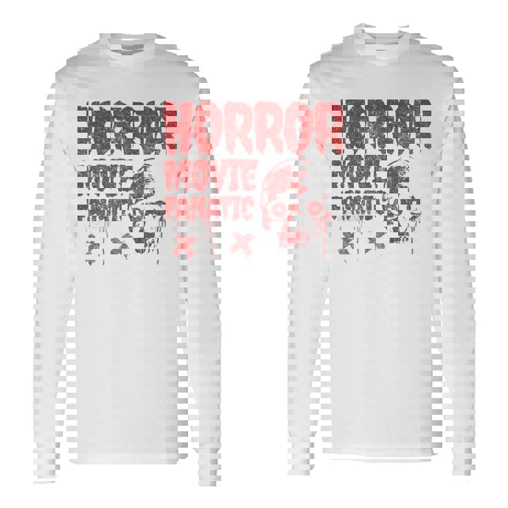 グランジー ダメージ加工 ホラー映画 ファン 赤 グラフィック 怖い頭蓋骨 長袖tシャツ 長袖Tシャツ