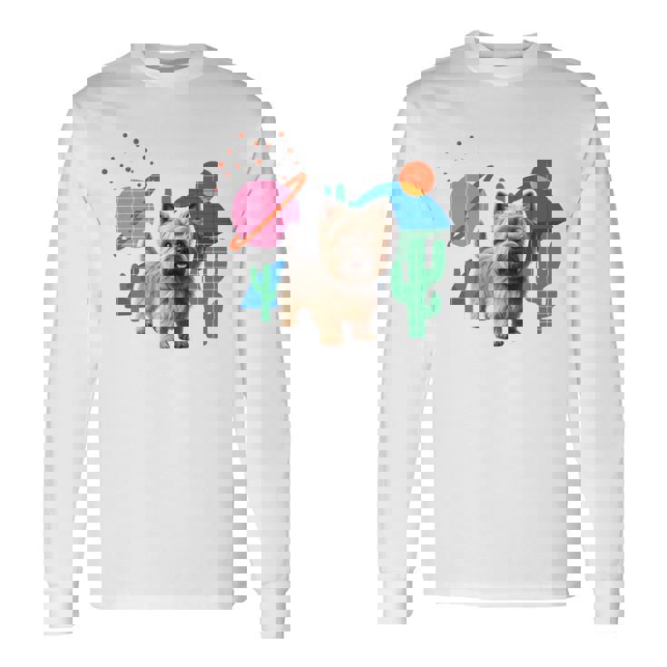 ケアンテリア デザートデザイン犬 長袖tシャツ 長袖Tシャツ