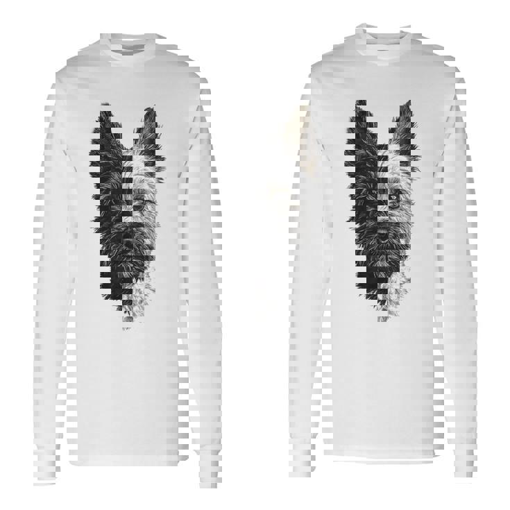 ケアンテリア 犬 モチーフ ペット 作品 ケアンテリア 長袖Tシャツ