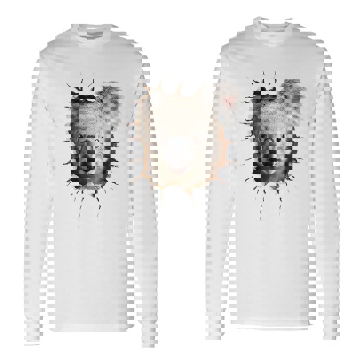 コアラ アニマル柄 動物園 ポートレート イラスト かわいい コアラ 長袖Tシャツ