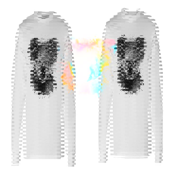 コアラ アートワーク カラフル アートアニマル コアラ 長袖Tシャツ