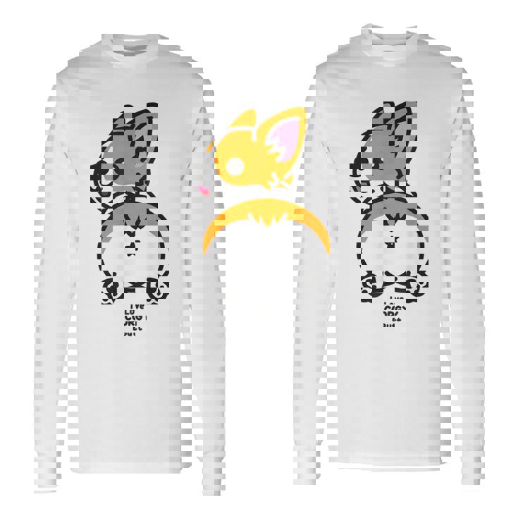 コーギーお尻大好き 長袖Tシャツ