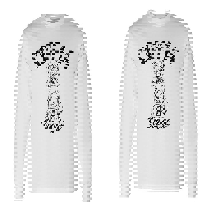 コーヒーとチェシー犬 チェサピークベイレトリーバー 子犬 長袖Tシャツ ギフトのアイデア