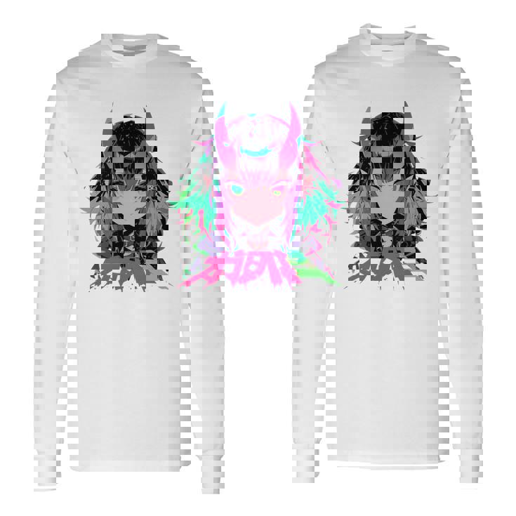 ゴシック アニメ 鬼 わいふ かわいい 日本 漫画 ヴェーパーウェア レトロ 長袖tシャツ 長袖Tシャツ