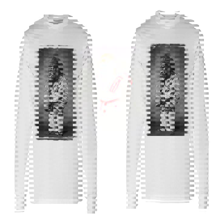 ゴリラ先生 日本の柔道と空手武道 長袖Tシャツ