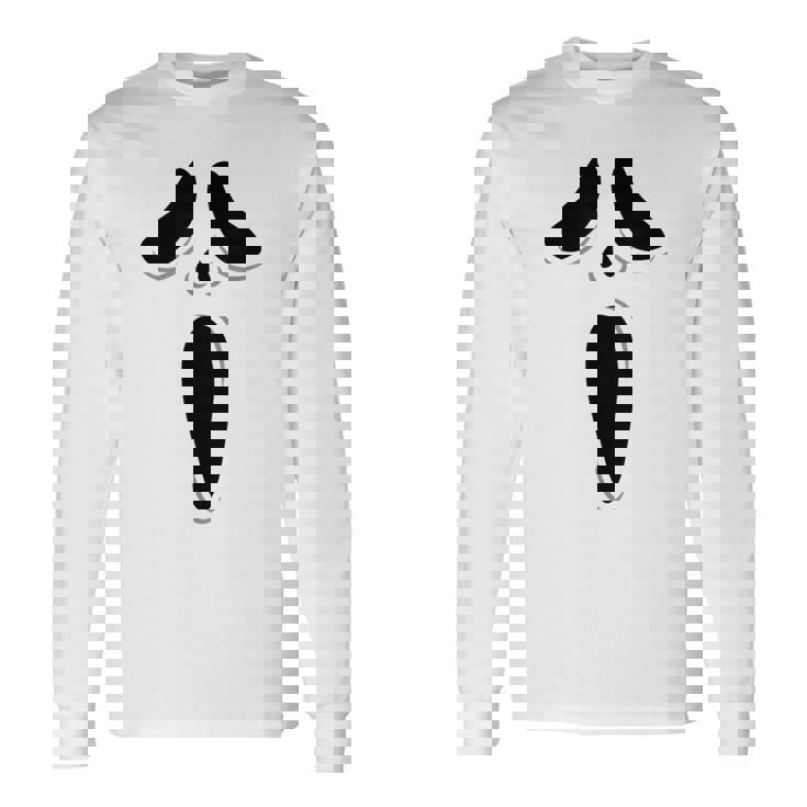 ゴーストスクリームフェイス ハロウィン ゴーストスクリームフェイス ハロウィン 長袖Tシャツ