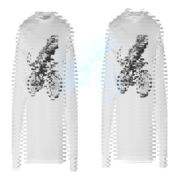 サイクリングトカゲ、爬虫類、爬虫類学、フトアゴヒゲトカゲ 長袖Tシャツ ギフトのアイデア