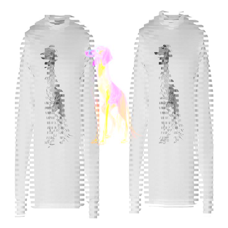 サルーキ 犬 モチーフ ペット 作品 サルーキ 長袖Tシャツ