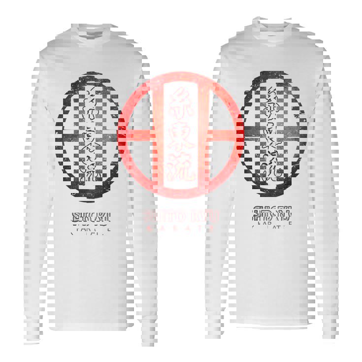 シトリュウ 空手、バックプリント 長袖Tシャツ