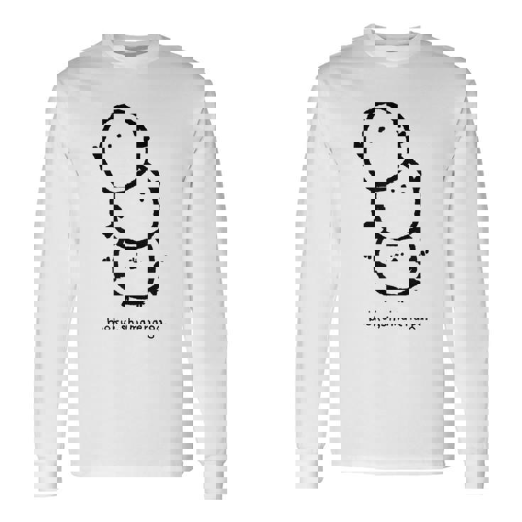 シマエナガ 北海道 雪の妖精 可愛い もふもふ 団子 長袖Tシャツ