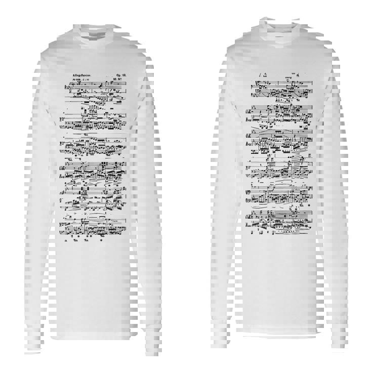 ショパン革命エチュードピアノピアニスト 長袖Tシャツ