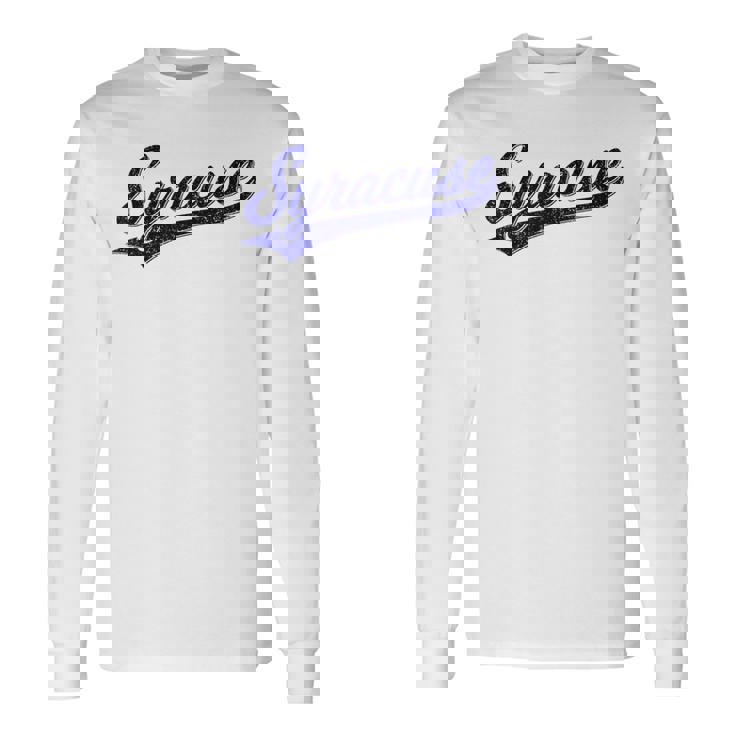 シラキュース ニューヨーク バーシティ スクリプト クラシック スポーツ ジャージスタイル 長袖Tシャツ