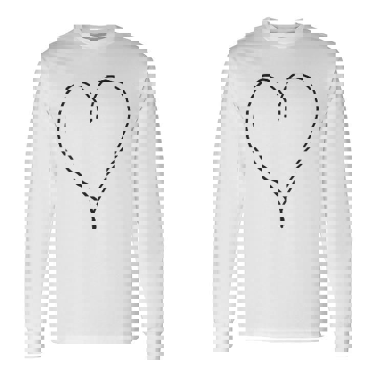 シンプル ハート 長袖Tシャツ