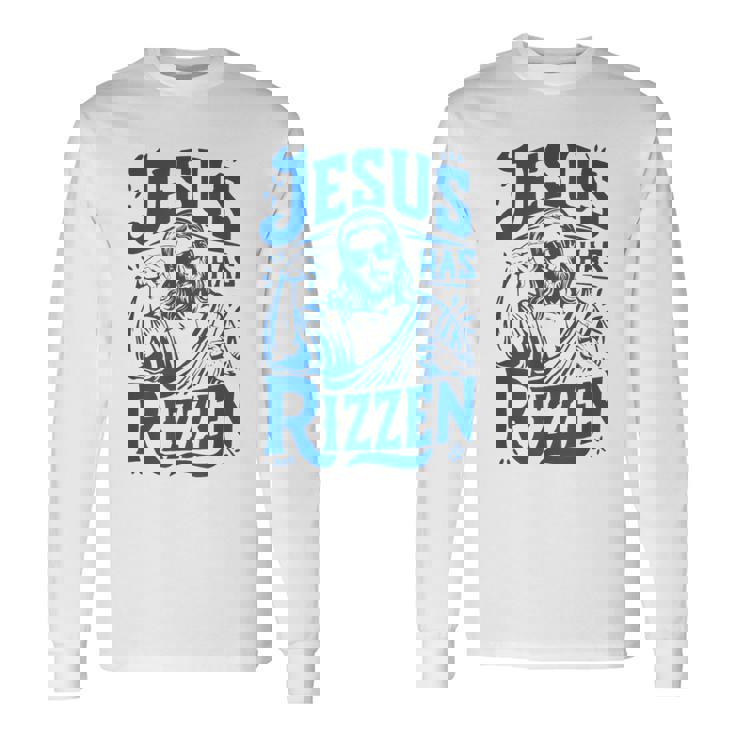 ジーザス・ハズ・リズン・ファニー・ジーザス・ミームリズ・ヤング・クリスチャン 長袖Tシャツ ギフトのアイデア