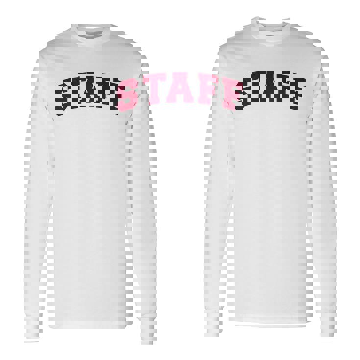 スタッフ スタッフ ギフト イベント 従業員代表チーム バックプリント レッド 長袖Tシャツ