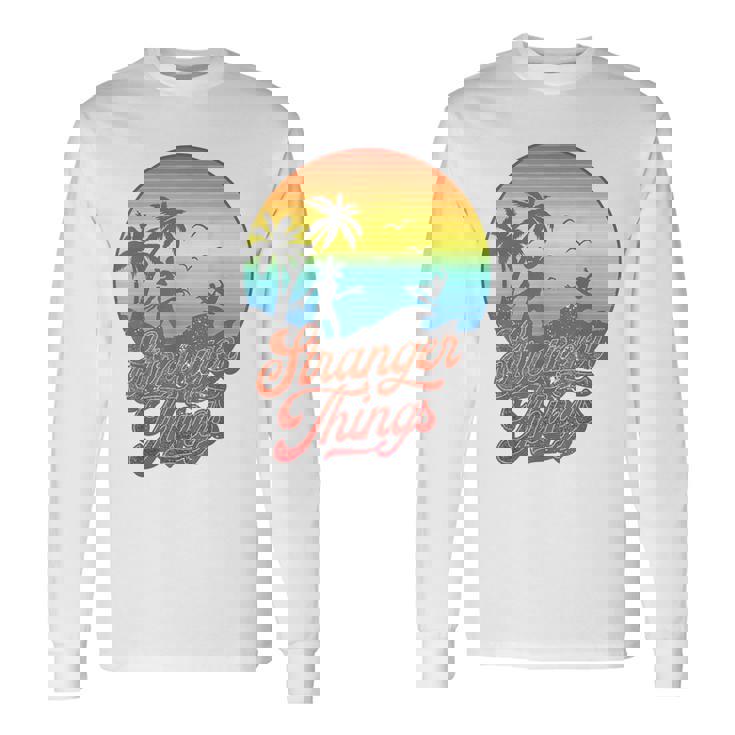 ストレンジャー・シングス サーファーボーイ ピザ デモゴルゴン カリ レトロ 80年代 長袖Tシャツ