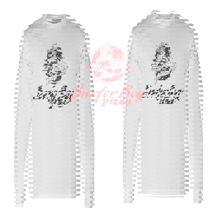 ストレンジャー・シングス サーファーボーイ ピザ 広告 サーフ デリバリー レトロ 長袖Tシャツ