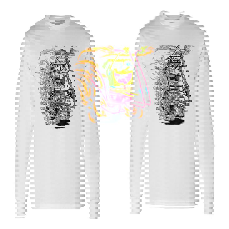 スポンジボブ スクエアパンツ スポンジボブ コミックバイク 長袖Tシャツ
