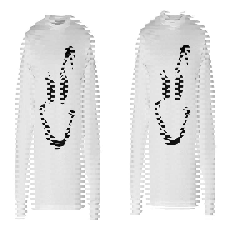 スマイリーシャツ スマイリーフェイス かわいいグラフィック 長袖Tシャツ