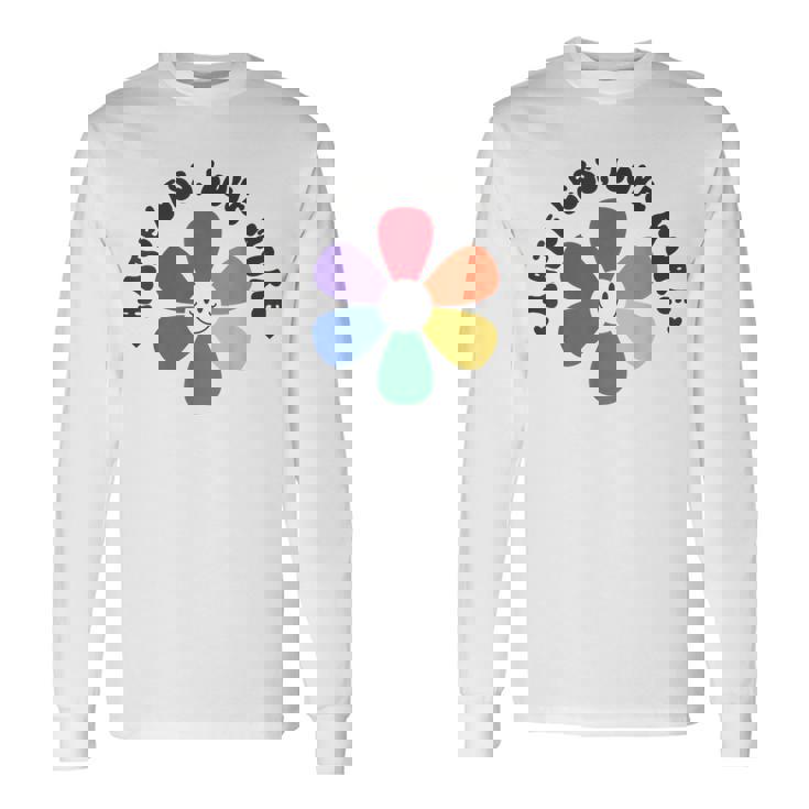 スマイル レインボー ハッピーフェイス 花 Lgbt ゲイ レズビアン プライド 月 長袖Tシャツ