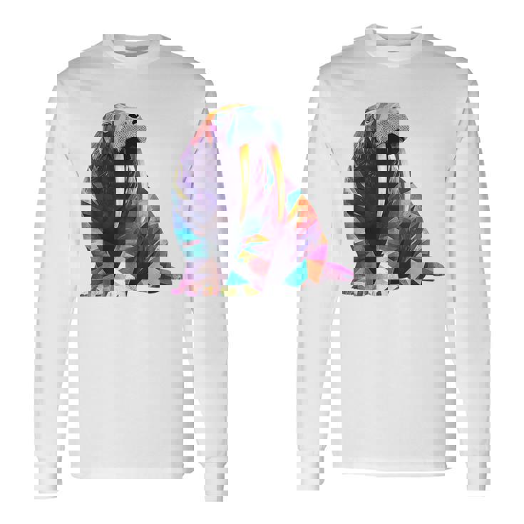 セイウチ 動物 モチーフ 作品 セイウチ 長袖Tシャツ