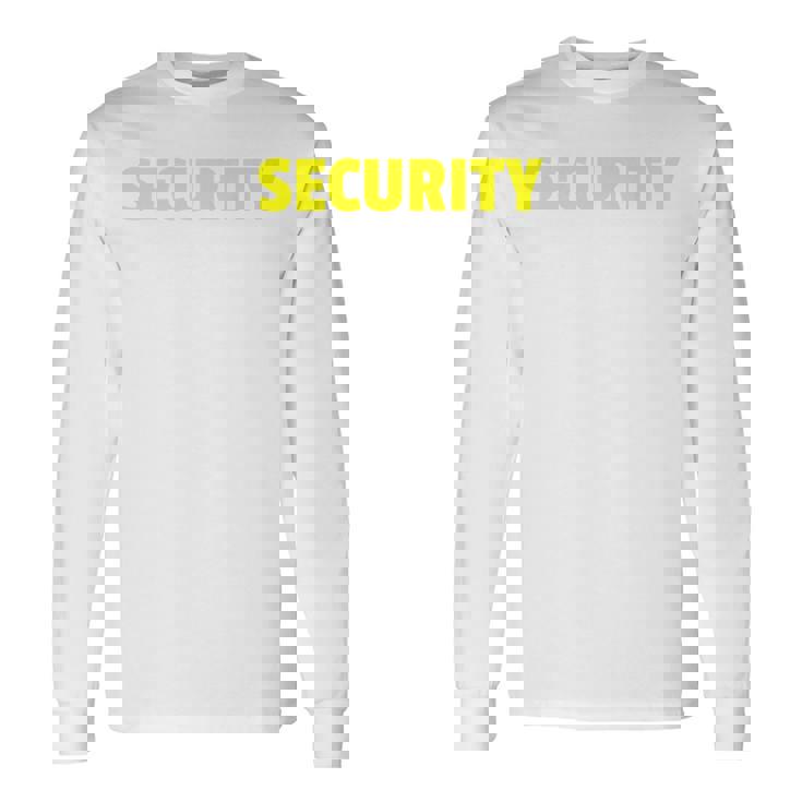 セキュリティスタッフやボディガードのためのセキュリティバックプリントデザイン 長袖Tシャツ