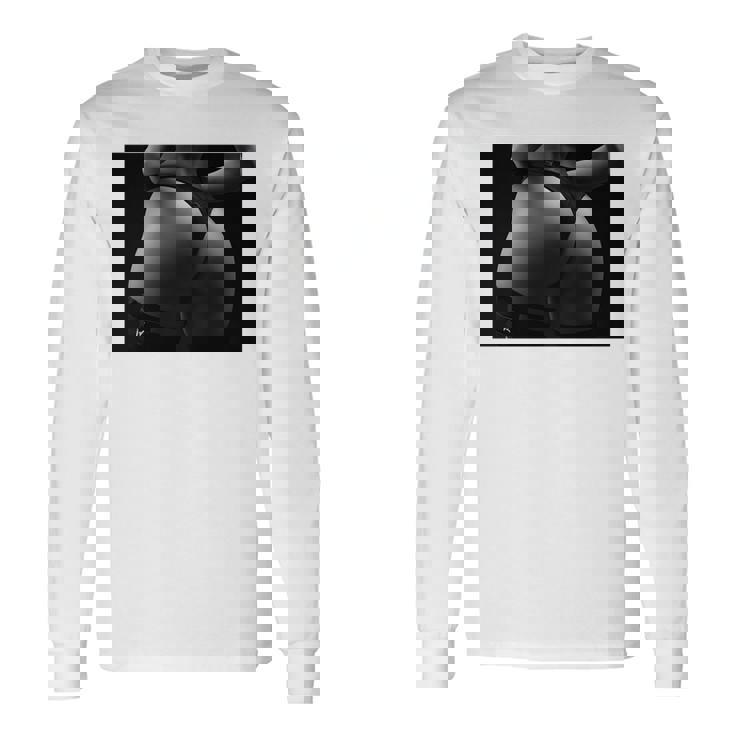 セクシー ブラック ホワイト 写真 美しいお尻 Tバック 長袖tシャツ 長袖Tシャツ