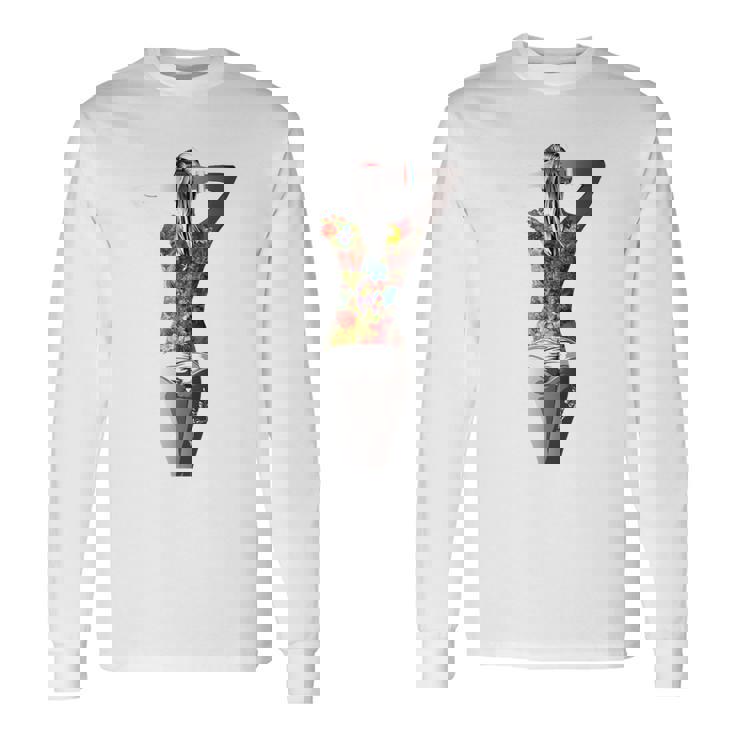 タトゥー レディース アートtシャツ モチーフ セクシータトゥー レディース メンズ 長袖Tシャツ