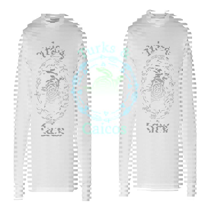 タークス・カイコス島 シャツ ヴィンテージ トライバル カメ 長袖tシャツ 長袖Tシャツ