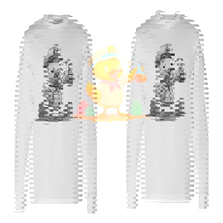 ダックビーイング・ア・オイラー、キュートなデザイン。 長袖Tシャツ