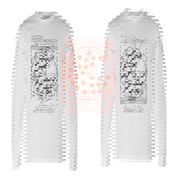 ダヴィンチ・ヴィトルヴィアンマン・ピザ 長袖Tシャツ ギフトのアイデア