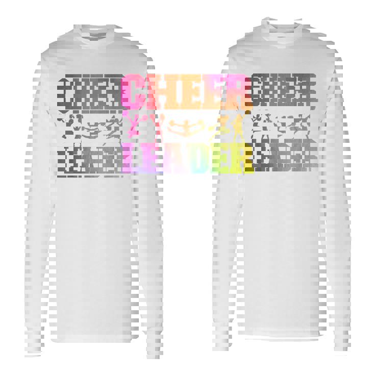 チア チアリーディング 水彩 レインボー チアリーダー 長袖Tシャツ