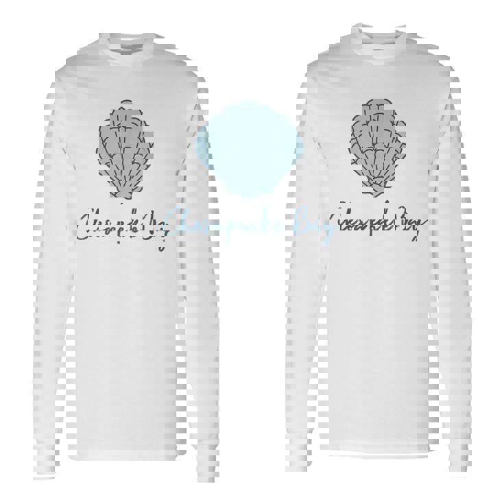 チェサピーク湾 ホタテ貝殻 貝殻 ビーチ 沿岸釣り 長袖Tシャツ