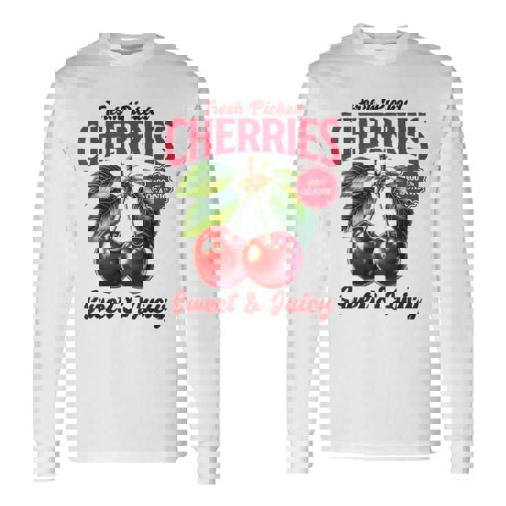 チェリーファーマーズマーケット フレッシュピックチェリー チェリー好き 長袖Tシャツ