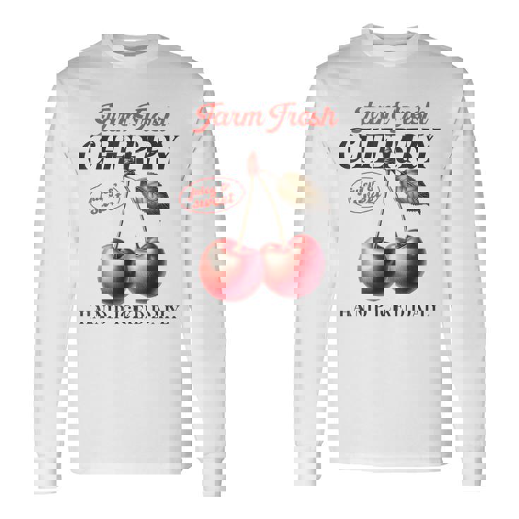 チェリーフルーツ スイートジューシーレッドチェリー 食通ギフト 長袖Tシャツ ギフトのアイデア