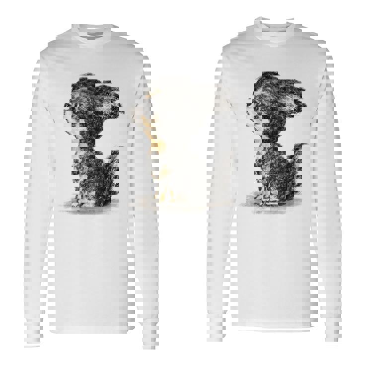 チワワ 犬 かわいい いぬ 子犬 ペット イラスト 長袖Tシャツ