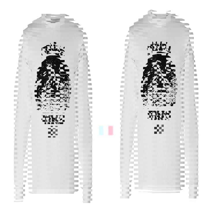 ティニュ フランス アルプス スキー場 アルペンスキー フランス国旗 長袖Tシャツ