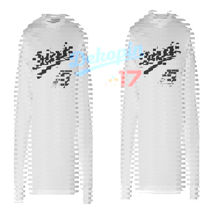 デコピン 大谷 Dekopin 愛犬 Decoy 二刀流 Decopin 野球 ユニホーム風 犬 かわいい 長袖tシャツ 長袖Tシャツ