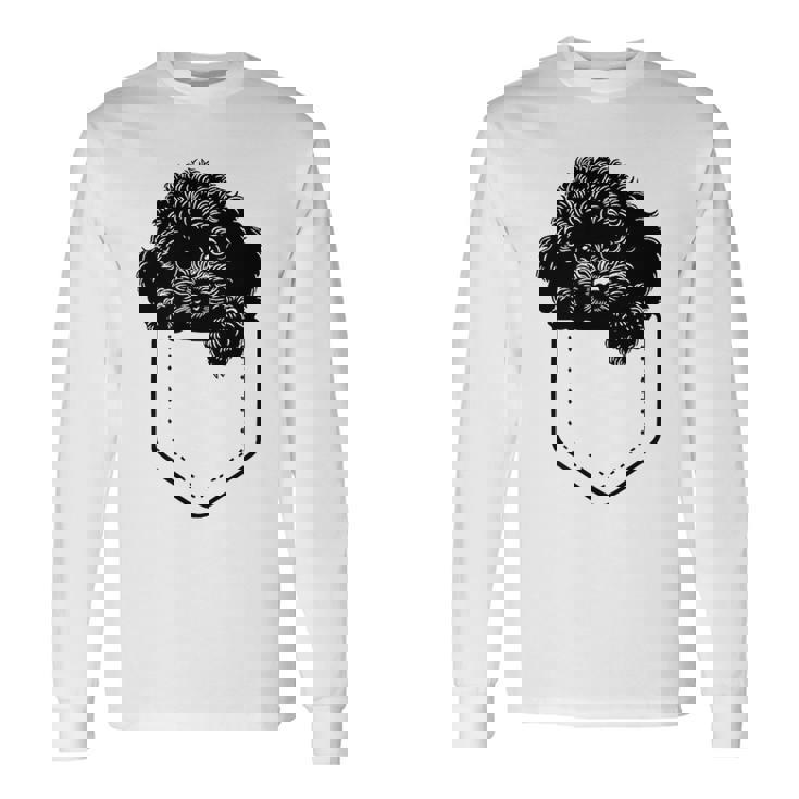 トイプードルのポケット 長袖Tシャツ