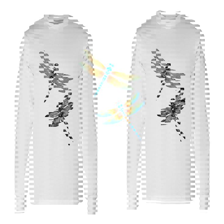 トンボ、飛ぶ昆虫のトンボ、トンボ。 長袖Tシャツ
